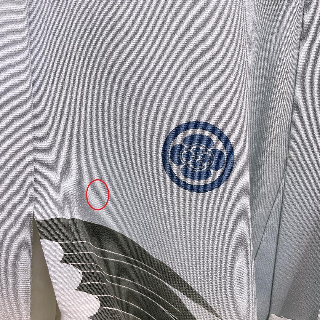 ★4157★ 七五三 男の子 着物 かけ着 男児 一つ身 ブルー系 紋入り