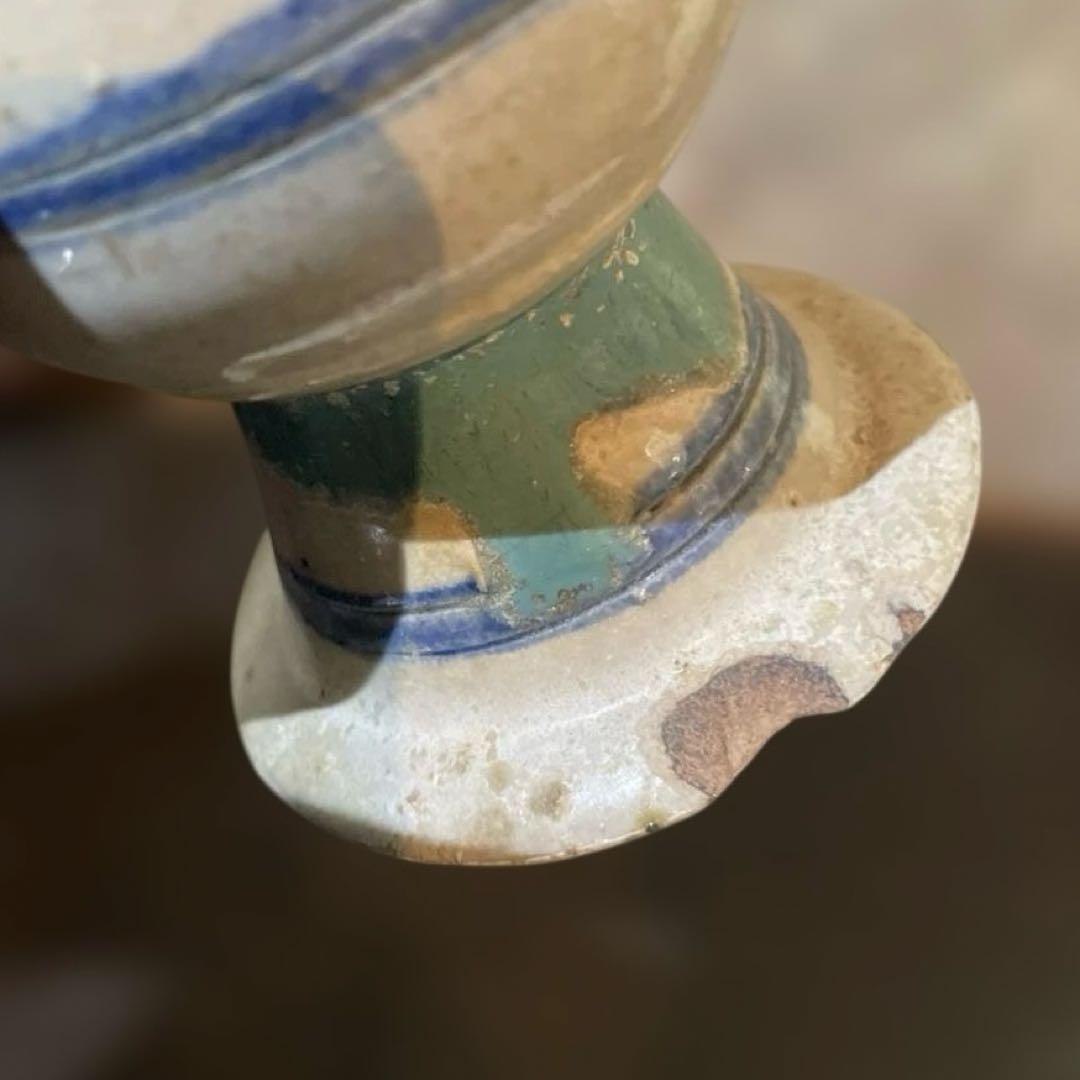 18世紀　古琉球　輪線飛鉋紋瓶子　ビンシー