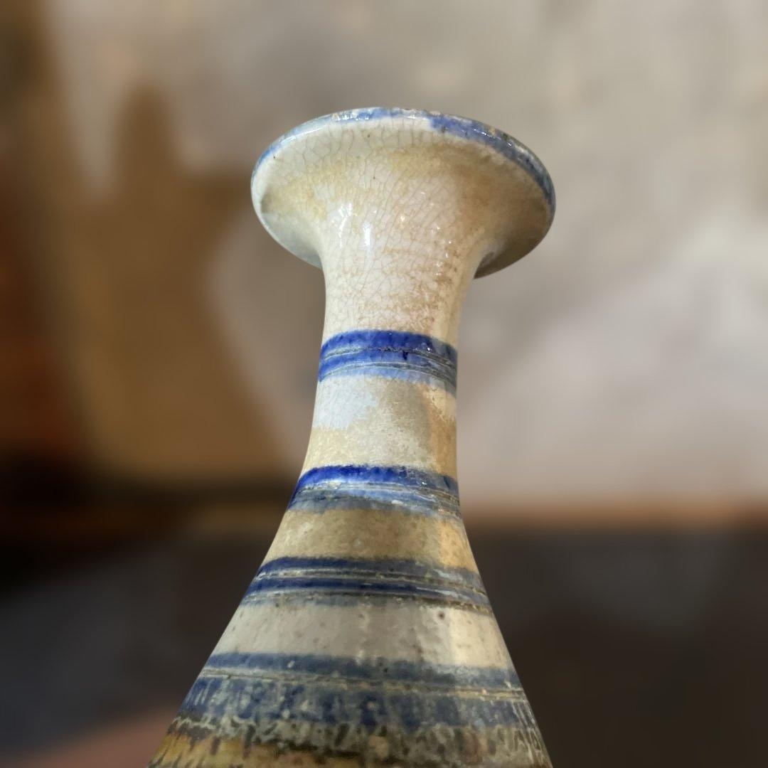 18世紀　古琉球　輪線飛鉋紋瓶子　ビンシー