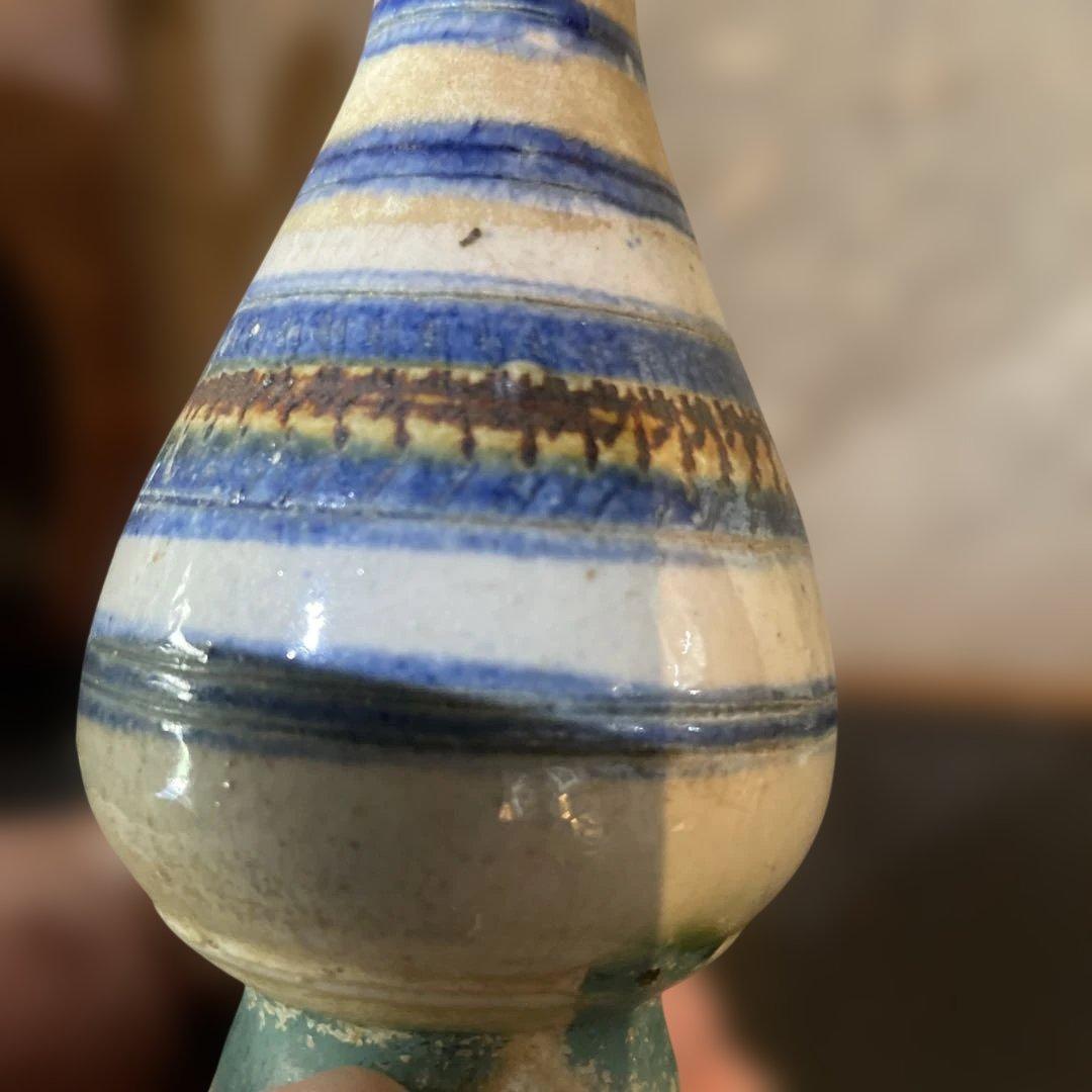 18世紀　古琉球　輪線飛鉋紋瓶子　ビンシー