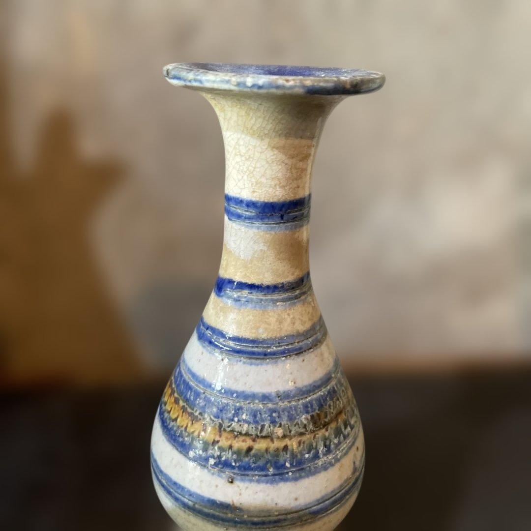 18世紀　古琉球　輪線飛鉋紋瓶子　ビンシー