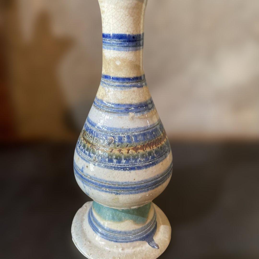 18世紀　古琉球　輪線飛鉋紋瓶子　ビンシー