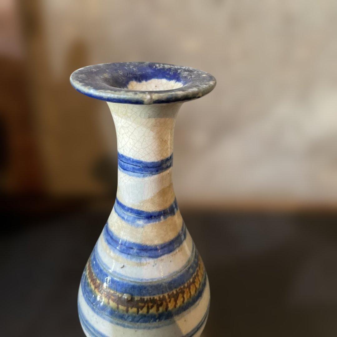 18世紀　古琉球　輪線飛鉋紋瓶子　ビンシー