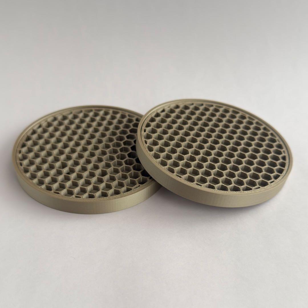 「ハニカム・シャインソーサー」3Dプリンター鉢皿 ハニカム構造 7cm 受け皿