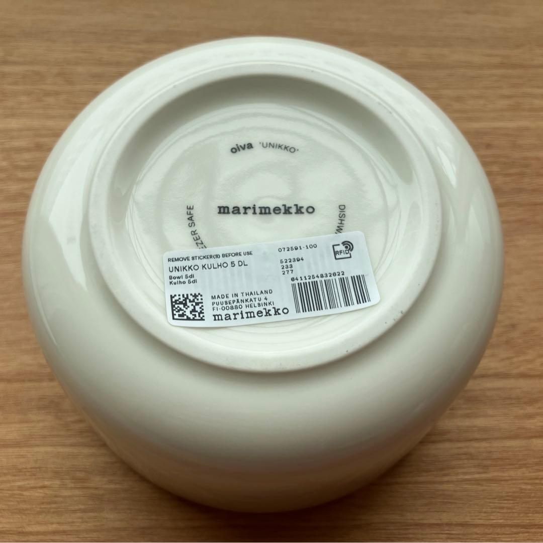 マリメッコ　プレート　ボウル　ウニッコ　ホワイト×ホワイト　ナチュラルホワイト