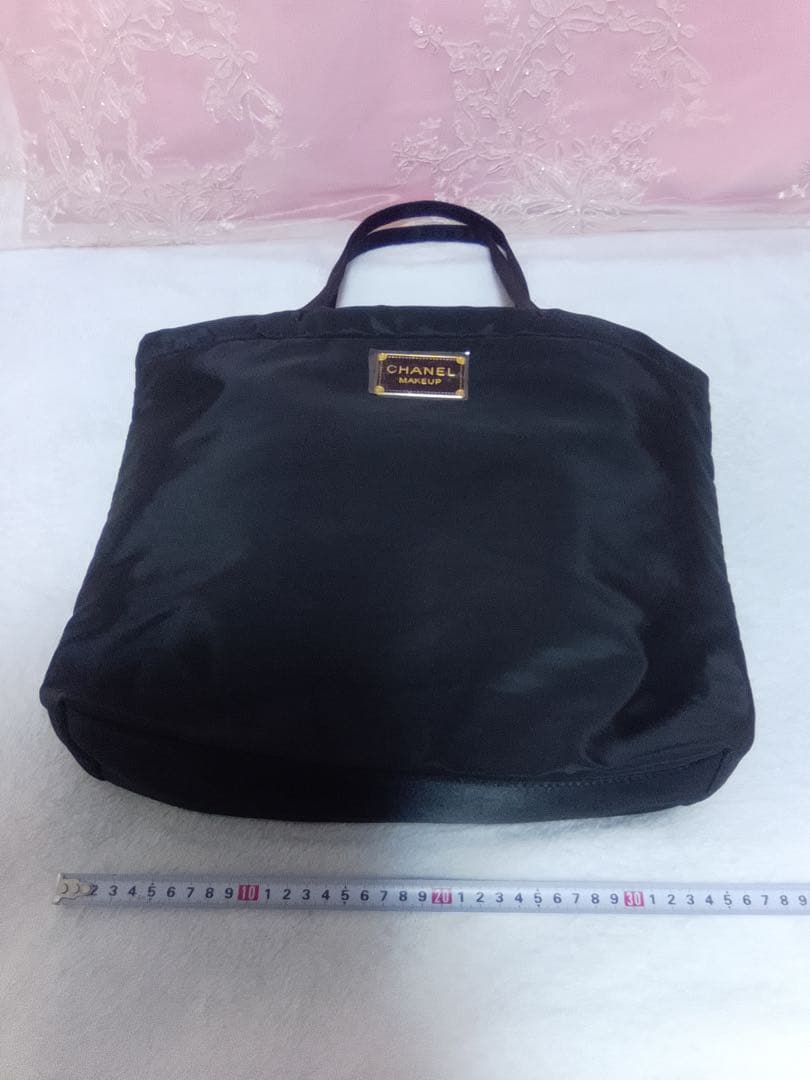 CHANEL MAKEUP ブラック ナイロントートバッグ