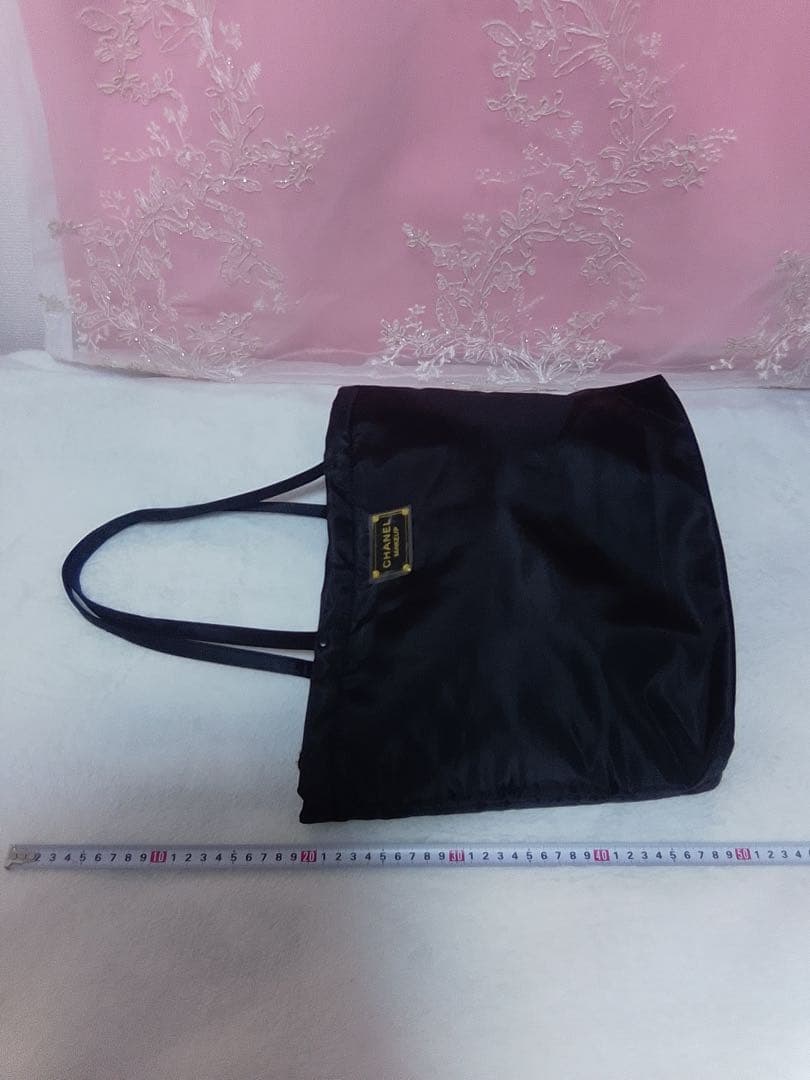 CHANEL MAKEUP ブラック ナイロントートバッグ