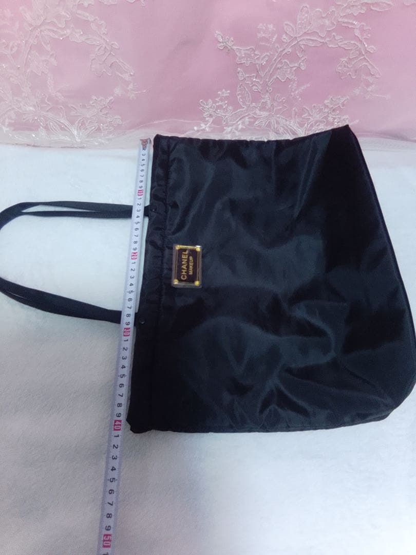 CHANEL MAKEUP ブラック ナイロントートバッグ