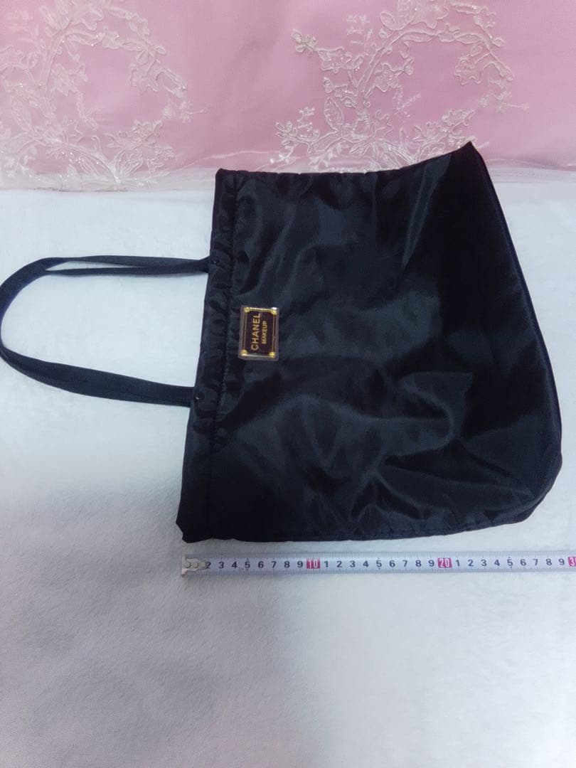 CHANEL MAKEUP ブラック ナイロントートバッグ