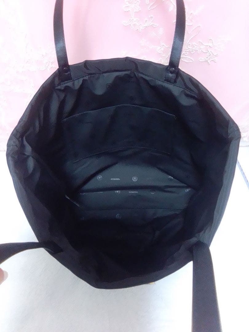 CHANEL MAKEUP ブラック ナイロントートバッグ