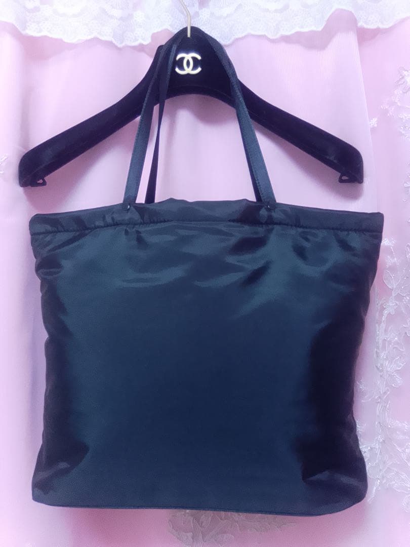 CHANEL MAKEUP ブラック ナイロントートバッグ