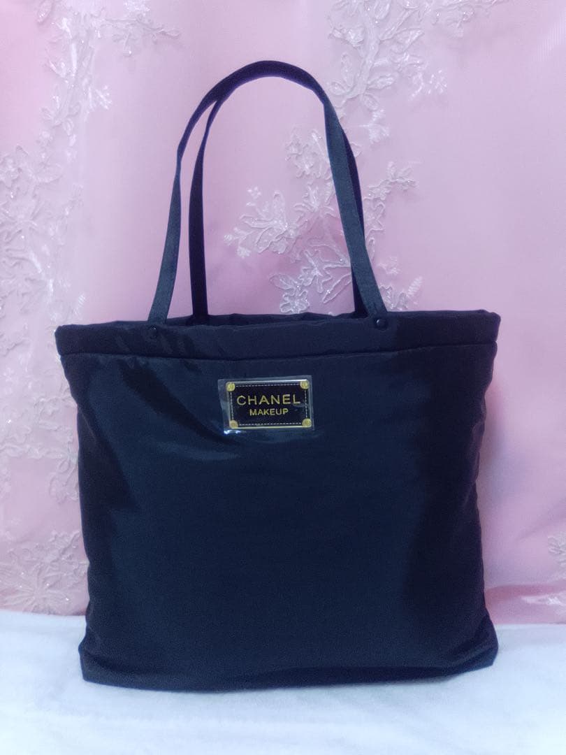 CHANEL MAKEUP ブラック ナイロントートバッグ