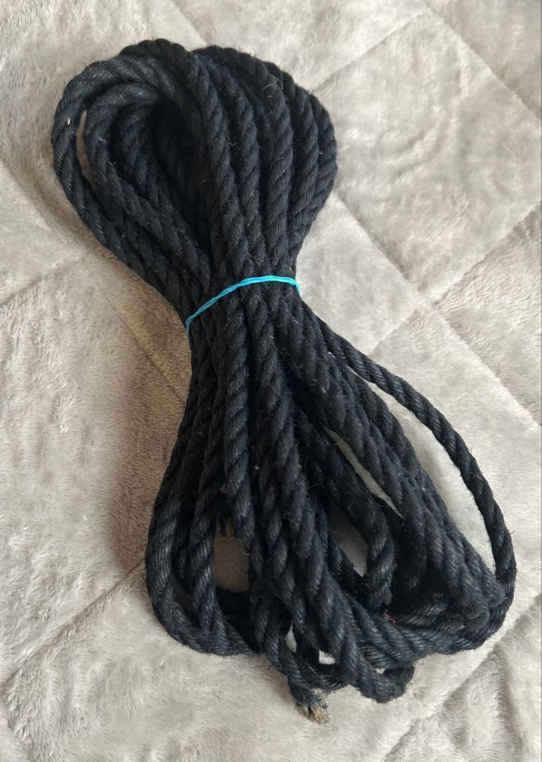 手作りロープ 7mm／8m × 9本セット　黒に近い紺色　未使用