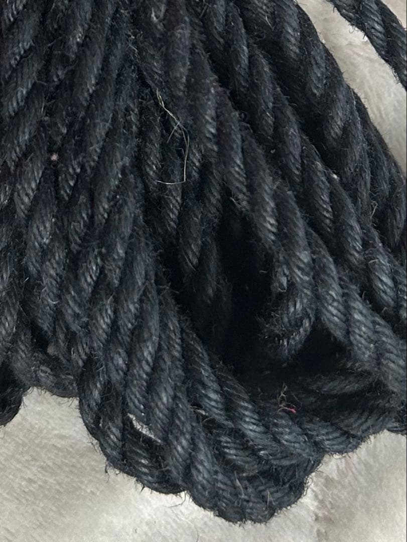 手作りロープ 7mm／8m × 9本セット　黒に近い紺色　未使用