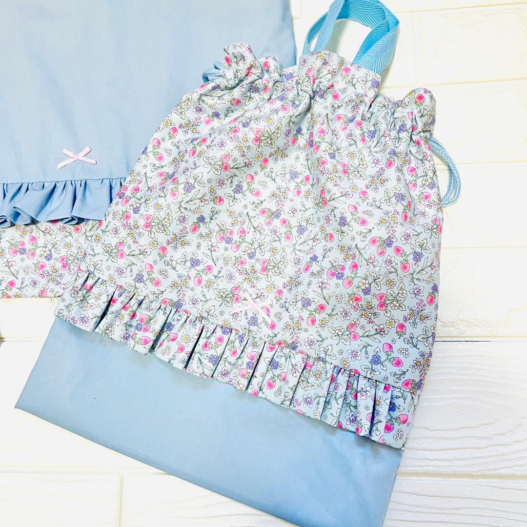 入園入学　5点セット　苺ブルー✖️ブルー