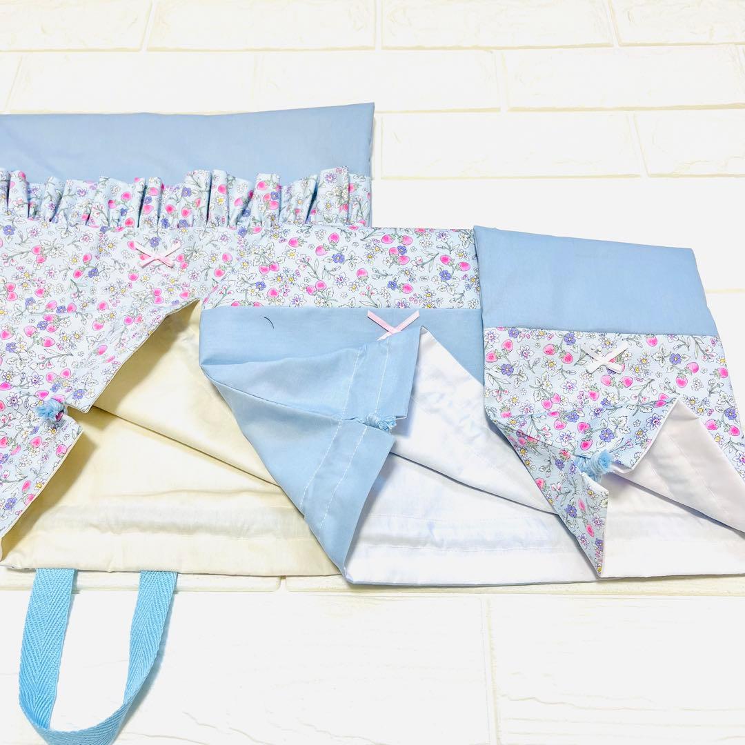 入園入学　5点セット　苺ブルー✖️ブルー