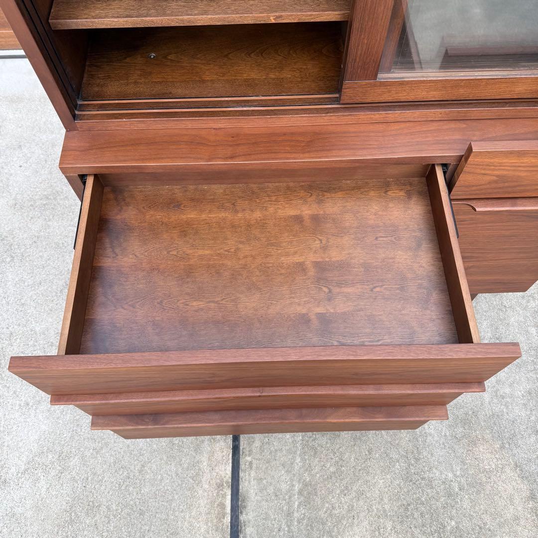 美品 BIS ビス 北欧風 ウォールナット ガラス扉 食器棚 購入価格20万