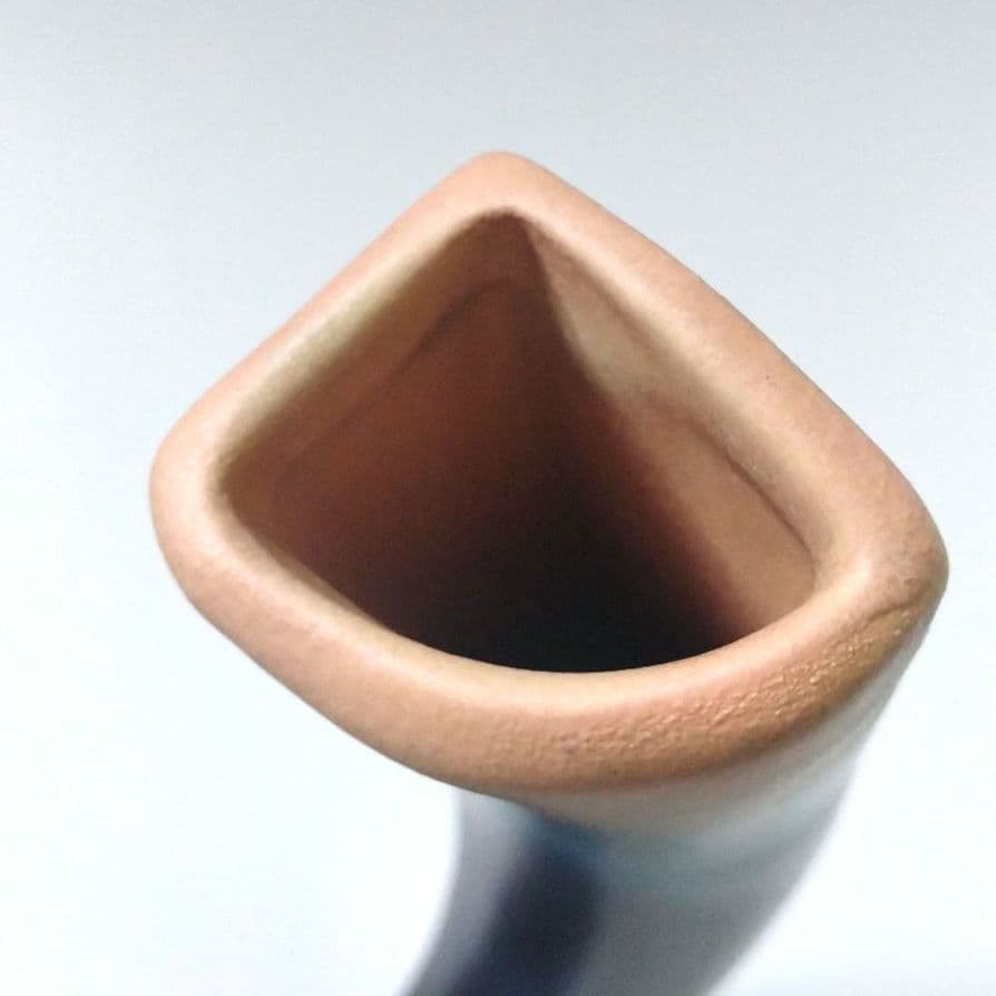 池坊 花器 V字 U字 立花 生け花 華道 草月 自由花 変形花器 ブルー 紺