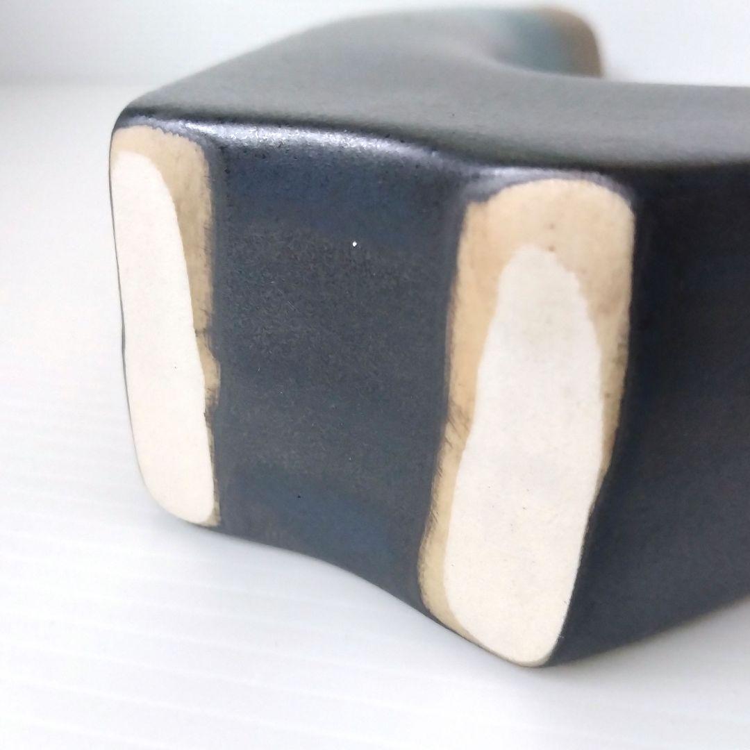 池坊 花器 V字 U字 立花 生け花 華道 草月 自由花 変形花器 ブルー 紺