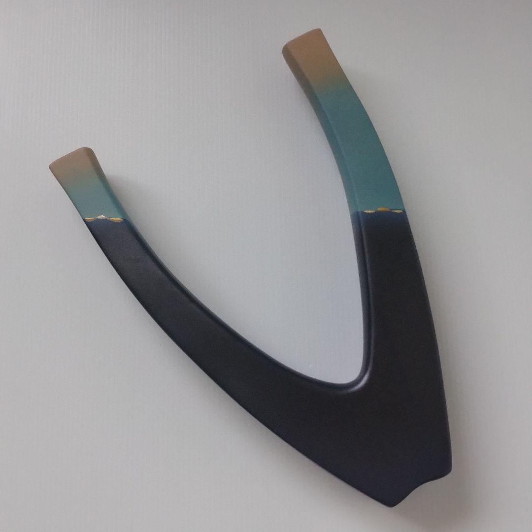 池坊 花器 V字 U字 立花 生け花 華道 草月 自由花 変形花器 ブルー 紺