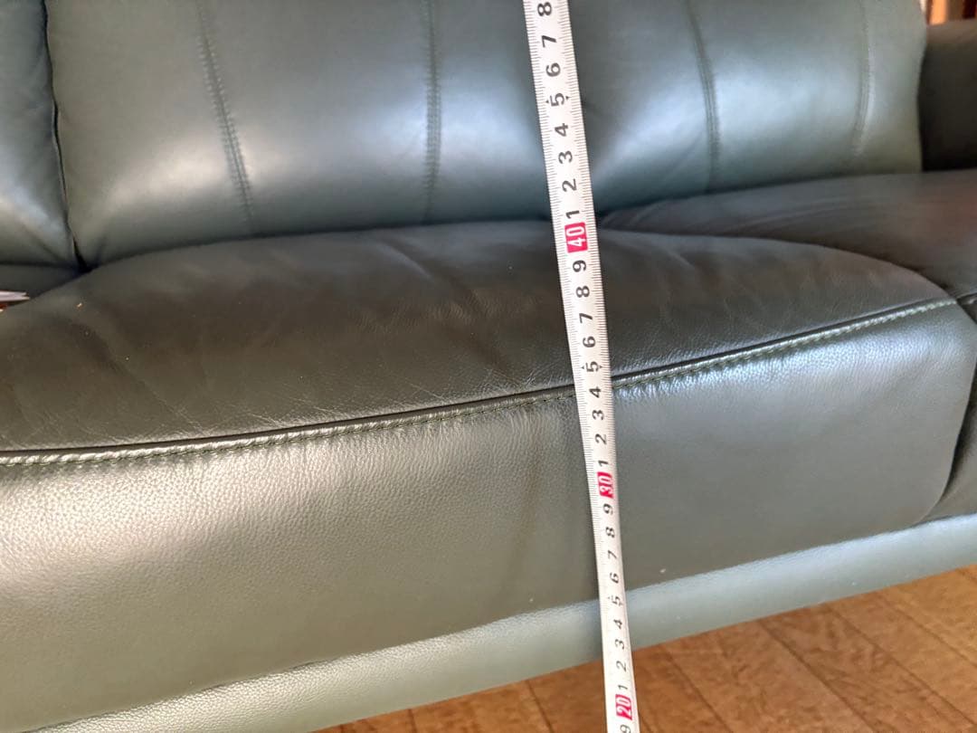 ニトリ3人用本革ソファ　ナルタKD DBR