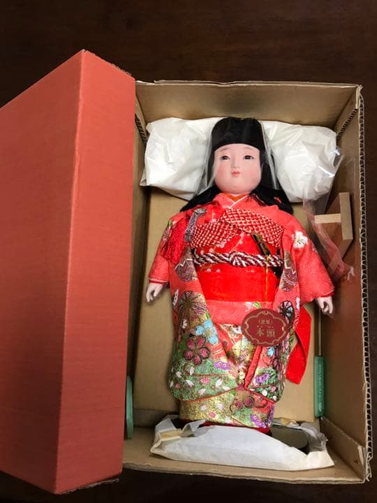 特撰 市松人形 友禅染 金彩