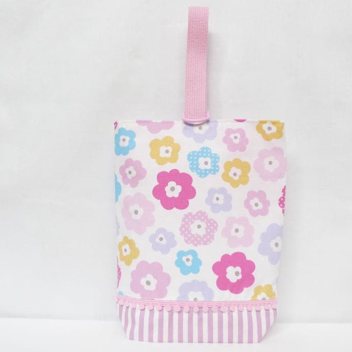 パステルカラーなお花柄のレッスンバッグ 体操着入れ 上履き入れ 3点セット