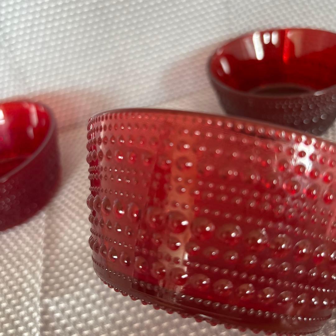 イッタラ カステヘルミ レッド　クランベリー　ボウル　3個セット