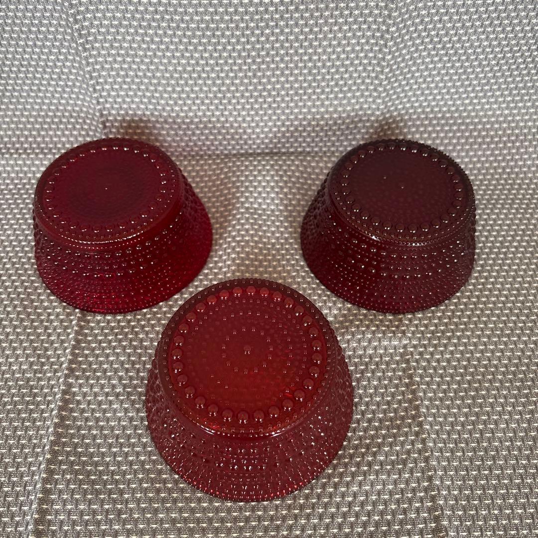 イッタラ カステヘルミ レッド　クランベリー　ボウル　3個セット