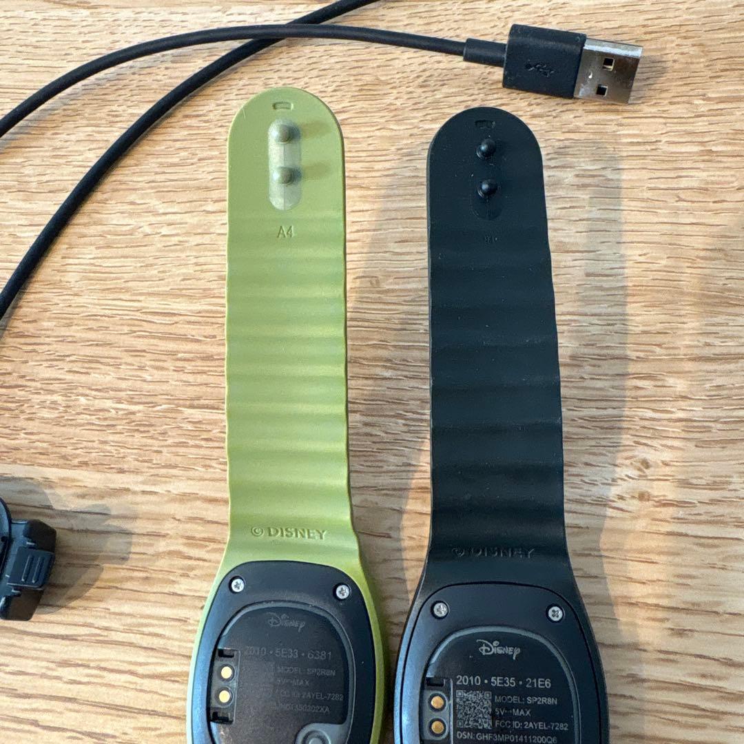 ディズニー　マジックバンドプラス　WDW ２個セット　充電ケーブル付き