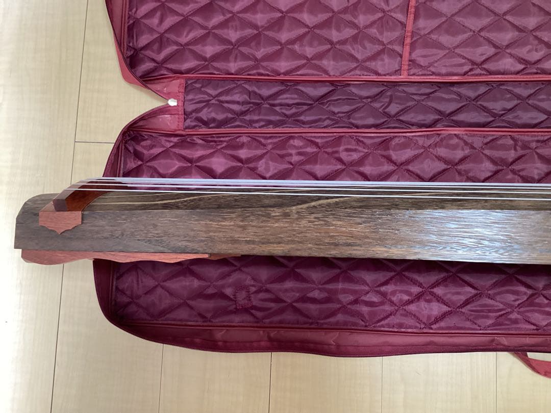 短筝 127cm 13弦　箏柱、ケース付き