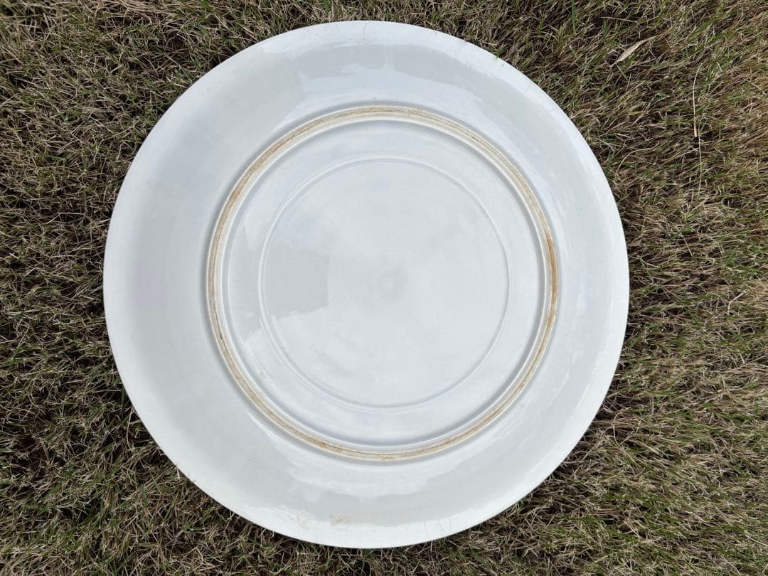 【大型32cm】染付 古伊万里風 区画文様 大皿｜飾り皿・盛皿・和骨董