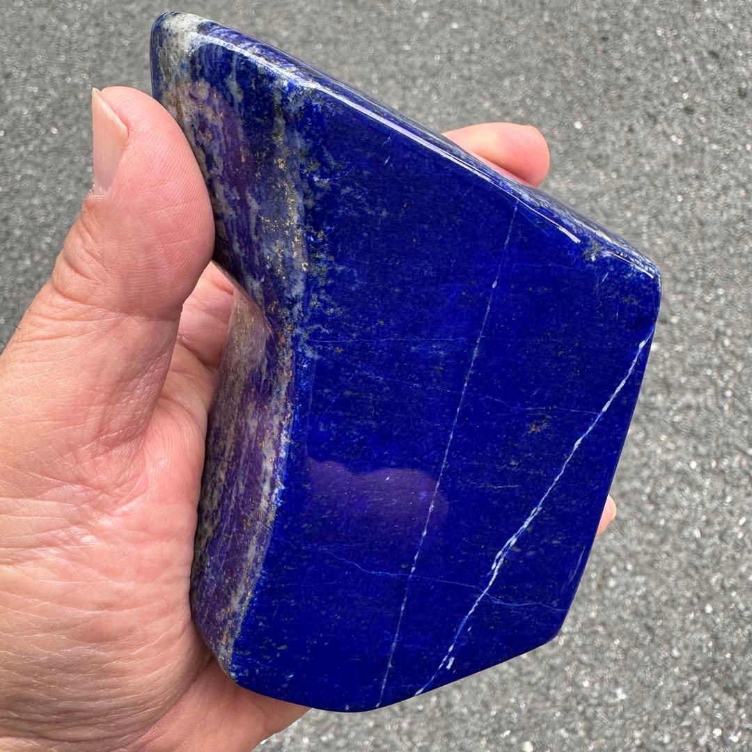 ☆ラピスラズリ☆5A☆金運☆約594g☆アフガニスタン産☆天然無着色☆磨き原石