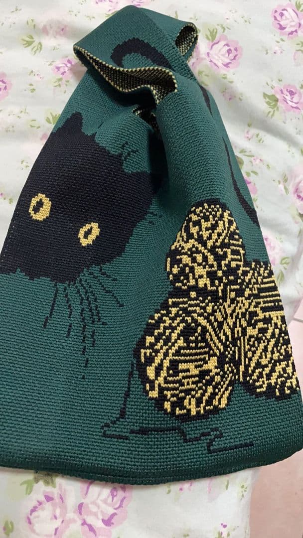 猫と毛糸玉デザインエコバッグ