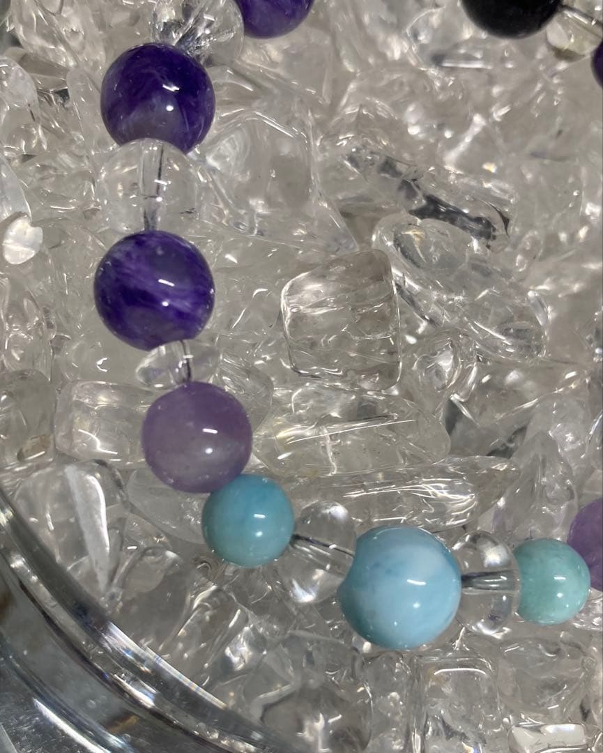 天然石　ラリマー　スギライト　チャロアイト　ブレスレット