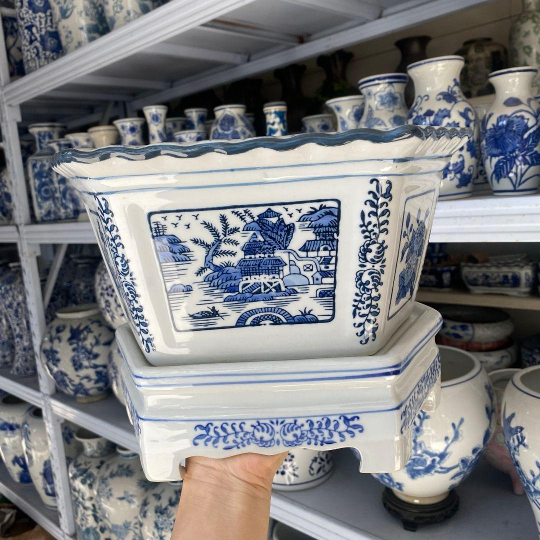 青磁の鉢 盆栽鉢 中国鉢 植木鉢 多肉植物鉢 小品盆栽鉢 山野草鉢