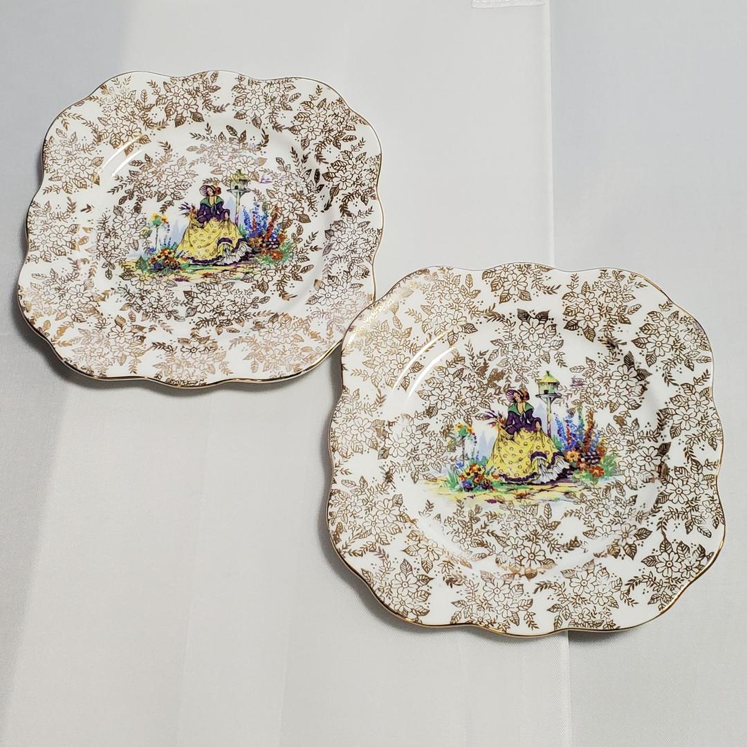 アンティーク コルクロー お皿 2枚