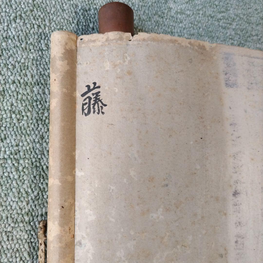 藤図 小禽図 掛軸 在銘 二顆印 166cm 時代物