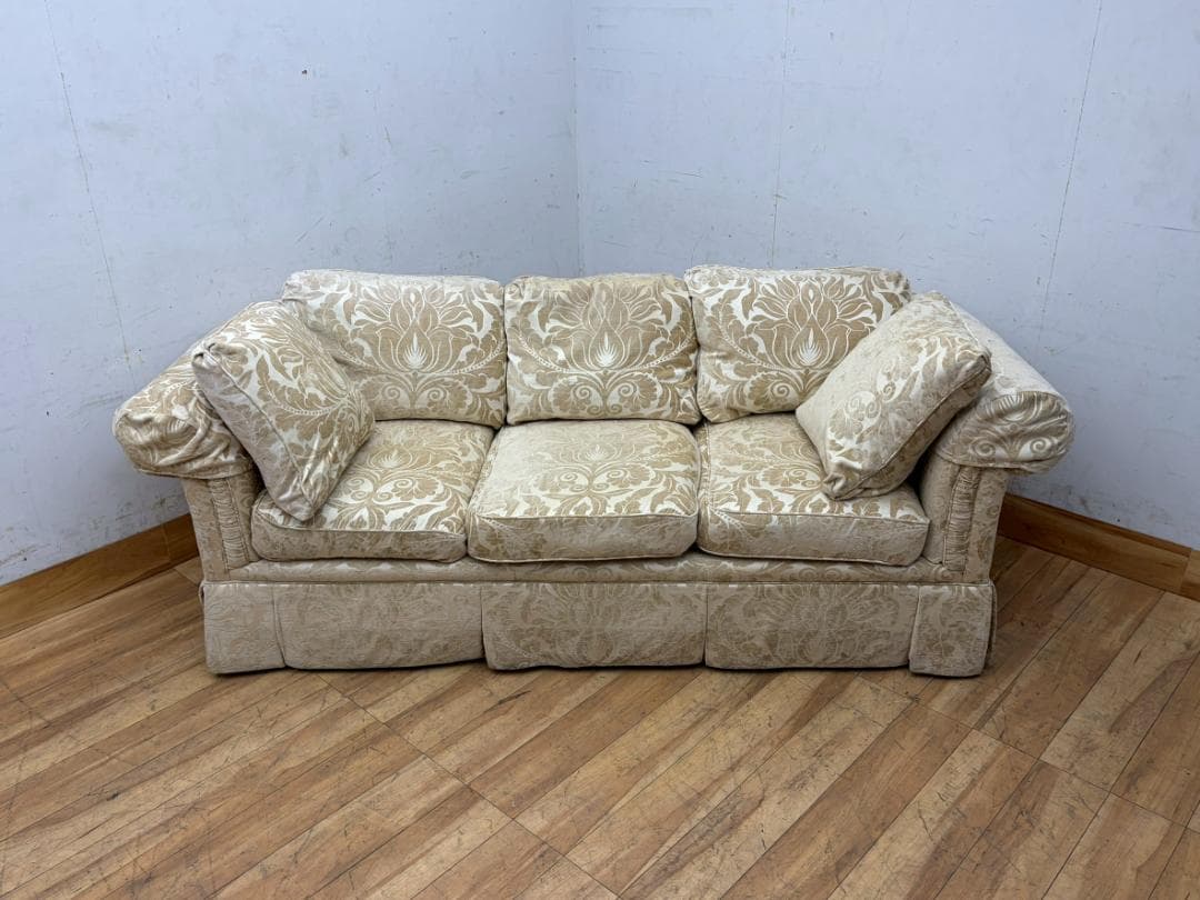 T7888☆美品☆ドレクセルヘリテイジ☆USA☆UPHOLSTEY3人掛けソファ