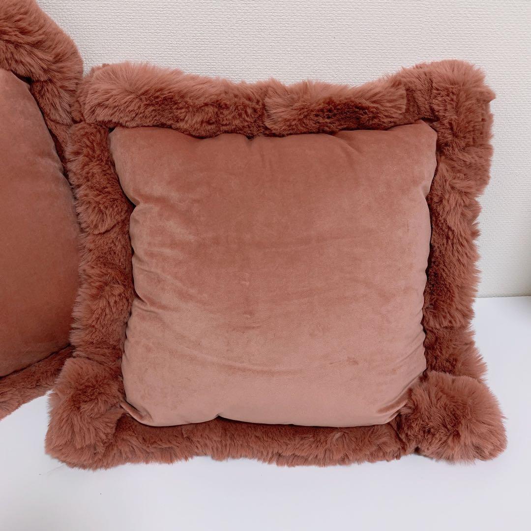 新品 ZARA  ザラ ホーム ファーテイストクッション 2個セット