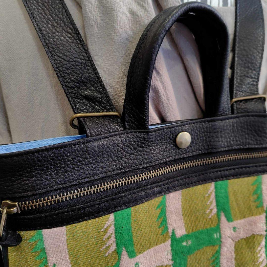 ミナペルホネン/thoroughbredサラブレットマスタード/牛革A4トートリ