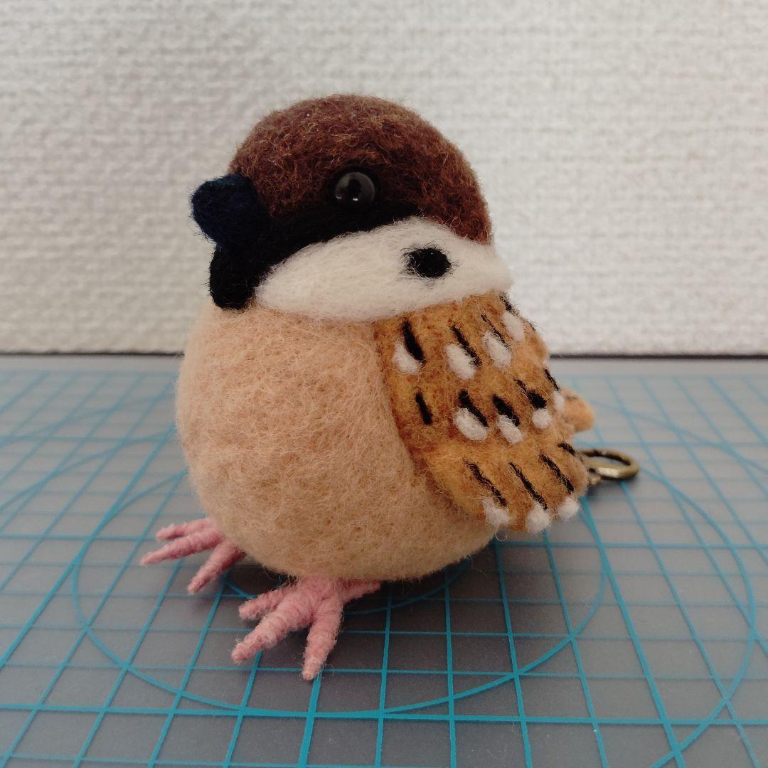 羊毛フェルト　がま口ホルダー　ハンドメイド