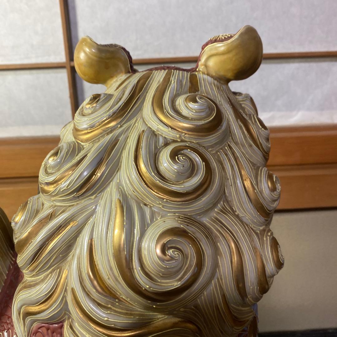 古九谷焼　玉取獅子置物KB