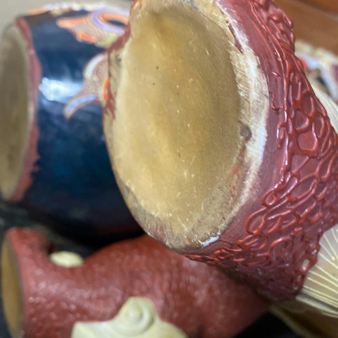 古九谷焼　玉取獅子置物KB