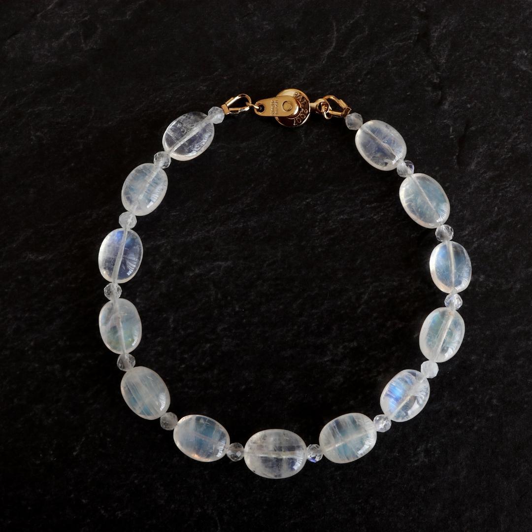 レインボームーンストーン 1連 ニューホック ブレスレット Ⅱ *天然石