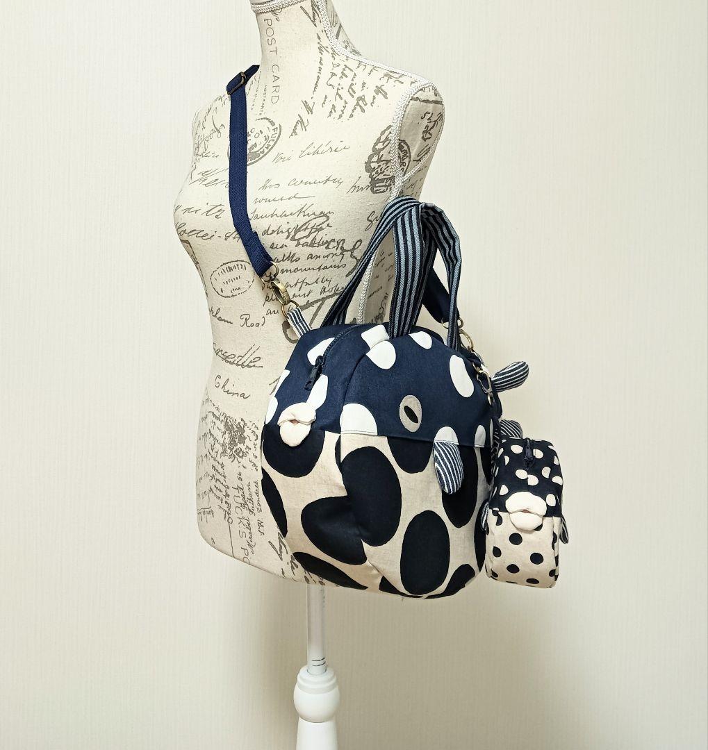 ふぐ　ショルダーバッグ　ポーチ　親子　ハンドメイド　2way