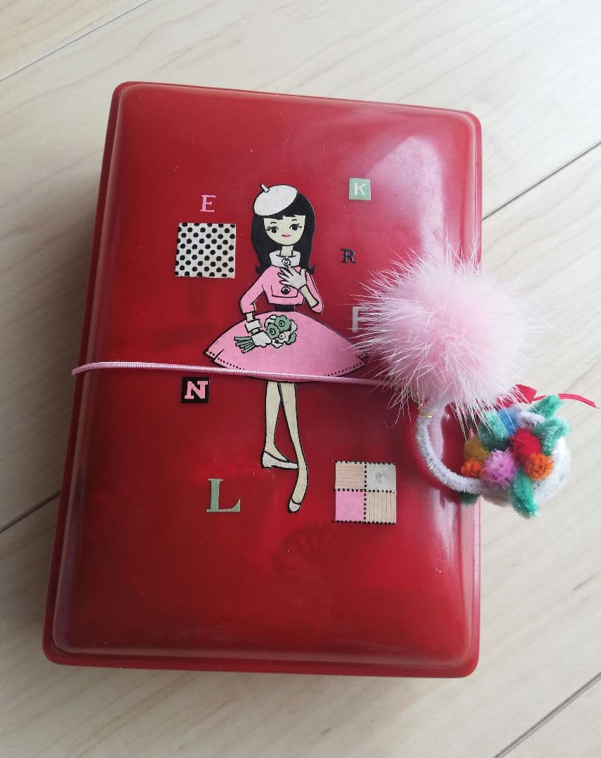 昭和レトロ雑貨　セルロイドの箱　セルロイド人形　女の子のおもちゃ