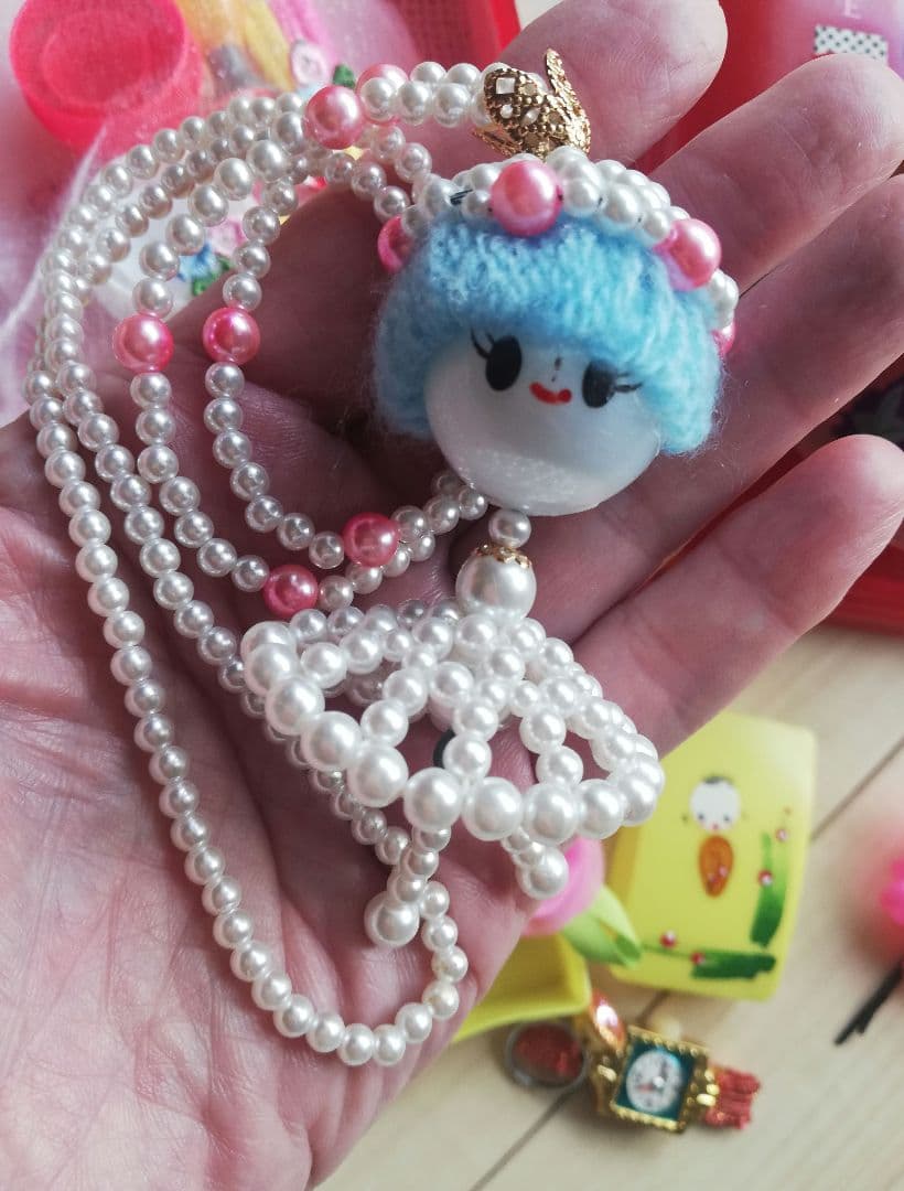 昭和レトロ雑貨　セルロイドの箱　セルロイド人形　女の子のおもちゃ