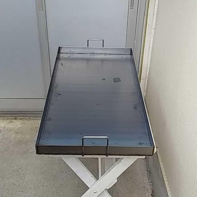 バーベキュー鉄板　極厚９ミリ　送料込　６０×４５　持手付　イベント　学園文化祭り