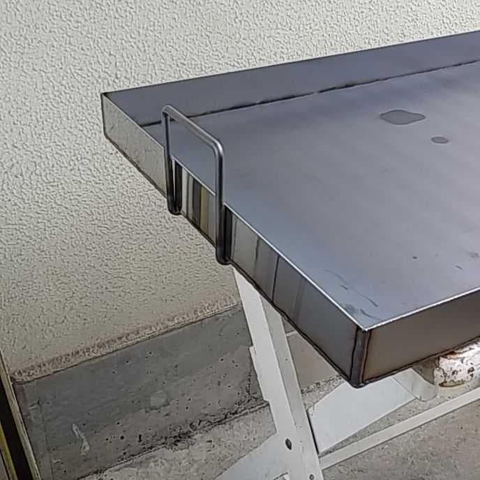 バーベキュー鉄板　極厚９ミリ　送料込　６０×４５　持手付　イベント　学園文化祭り